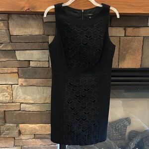 Ann Taylor Black Hexagon Mini Dress